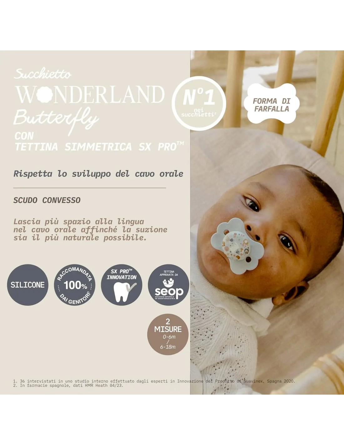 Suavinex Wonder Butterfly Succhietto SX Pro Azzurro 0-6 Mesi | Sicuro e Ergonomico/shopincasa.it