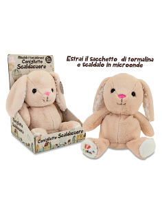 PELUCHE: vendita online GOGO - CONIGLIETTO SCALDACUORE 24CM, PELUCHE MORBIDO, CUSCINO TERMICO in offerta