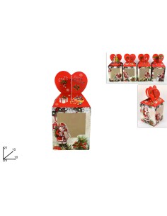 SCATOLA REGALO NATALIZIA 3D 10X10CM ASSORTITO