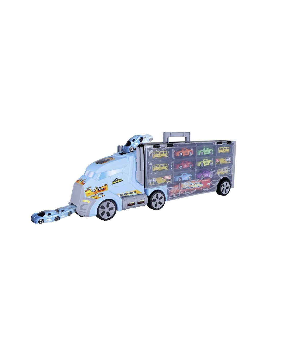 GIOCHI BOY: vendita online SILVER WHEEL 41444 CAMION TRASPORTO 60CM CON 6 AUTO in offerta