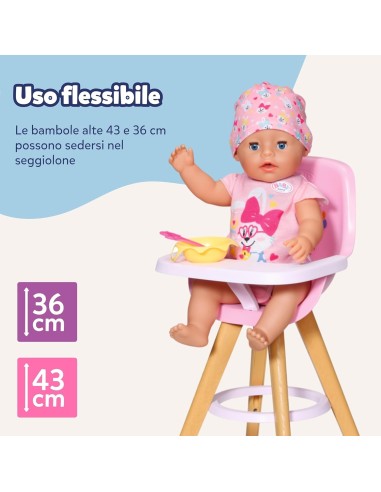 GIOCHI GIRL: vendita online BABY BORN SEGGIOLONE 43CM, GIOCATTOLO BAMBOLA, ACCESSORIO CUCINA, BAMBINI 3+ ANNI in offerta