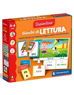 PRESCOLARI: vendita online CLEMENTONI, SAPIENTINO GIOCHI DI LETTURA, 6 ATTIVITÀ EDUCATIVE, SCATOLA 37X28X5 CM, BAMBINI 4-6 AN...