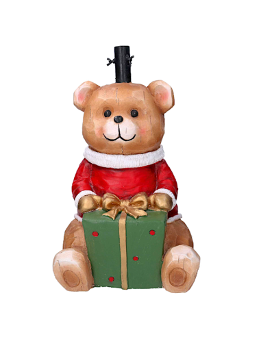 ALBERI DI NATALE: vendita online BASE ALBERO ORSETTO ROSSO 35X31X57CM in offerta