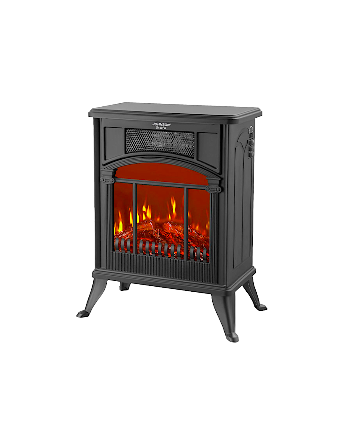 Johnson Stufa Caminetto Elettrico 1900W con Effetto Fiamma – shopincasa.it