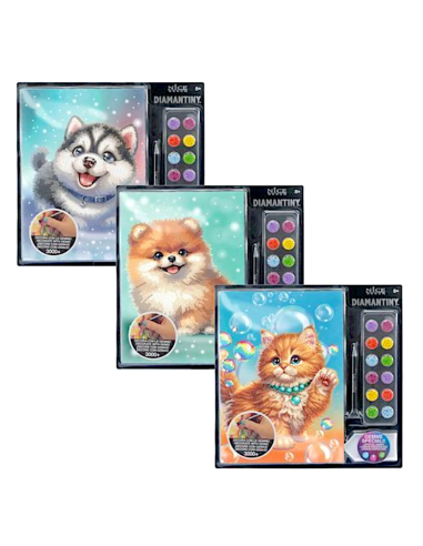 PRESCOLARI: vendita online Diamantiny Level Up Cuccioli – Kit Crystal Art Cane Husky, Assortito in offerta