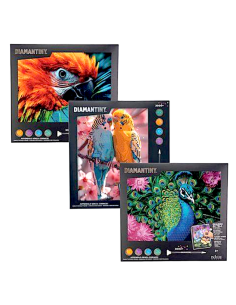 PRESCOLARI: vendita online Diamantiny Quadro Animals Ara – Kit Crystal Art con Gemme 3D, Assortito in offerta