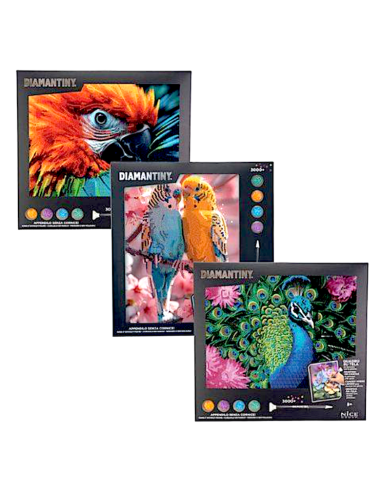 PRESCOLARI: vendita online Diamantiny Quadro Animals Ara – Kit Crystal Art con Gemme 3D, Assortito in offerta