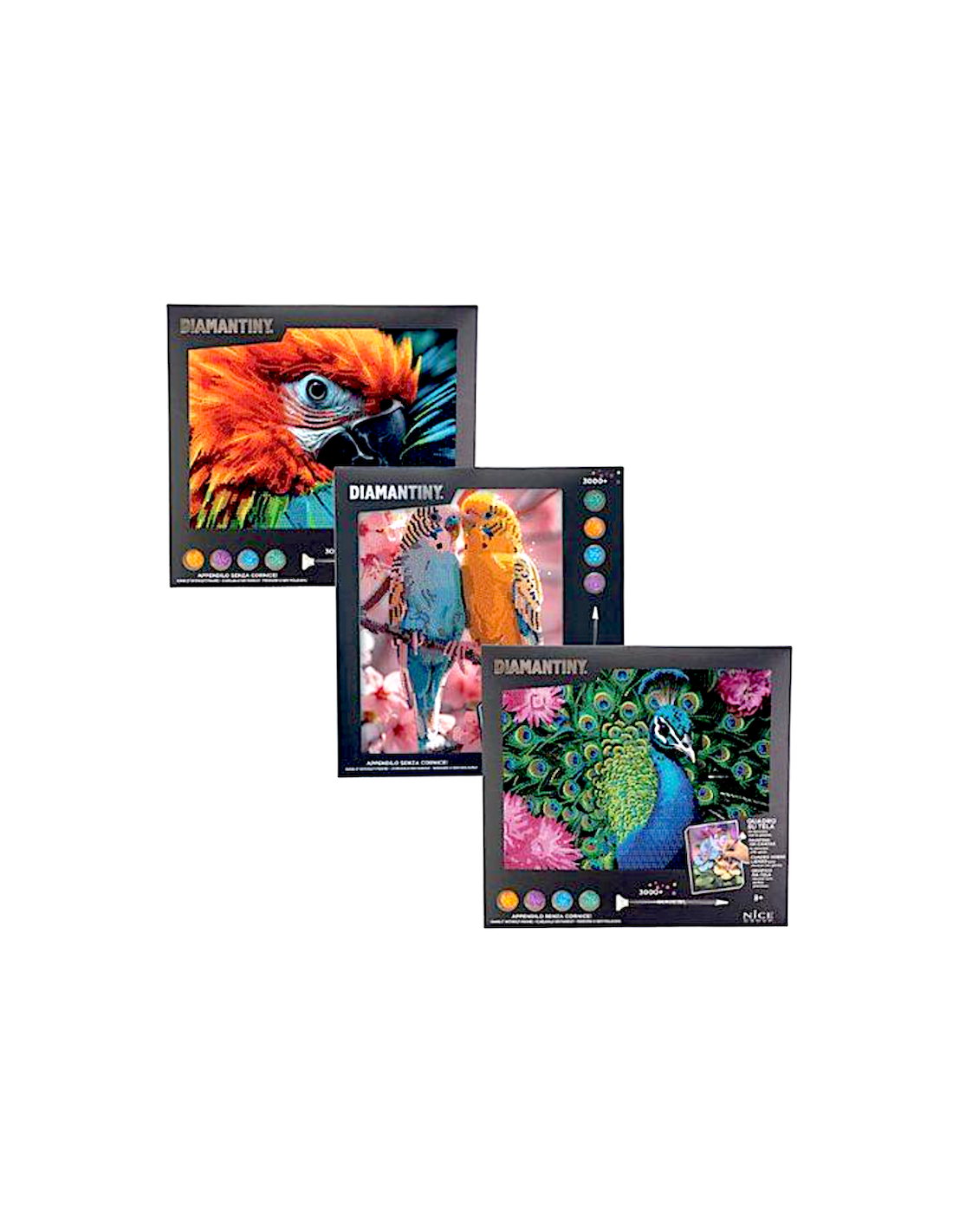 PRESCOLARI: vendita online Diamantiny Quadro Animals Ara – Kit Crystal Art con Gemme 3D, Assortito in offerta