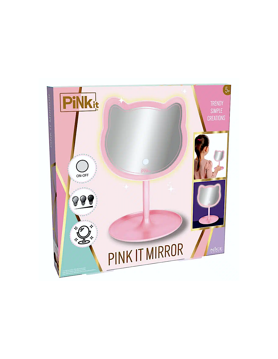PINKIT Mirror – Specchio da Trucco LED a Forma di Gatto | shopincasa.it