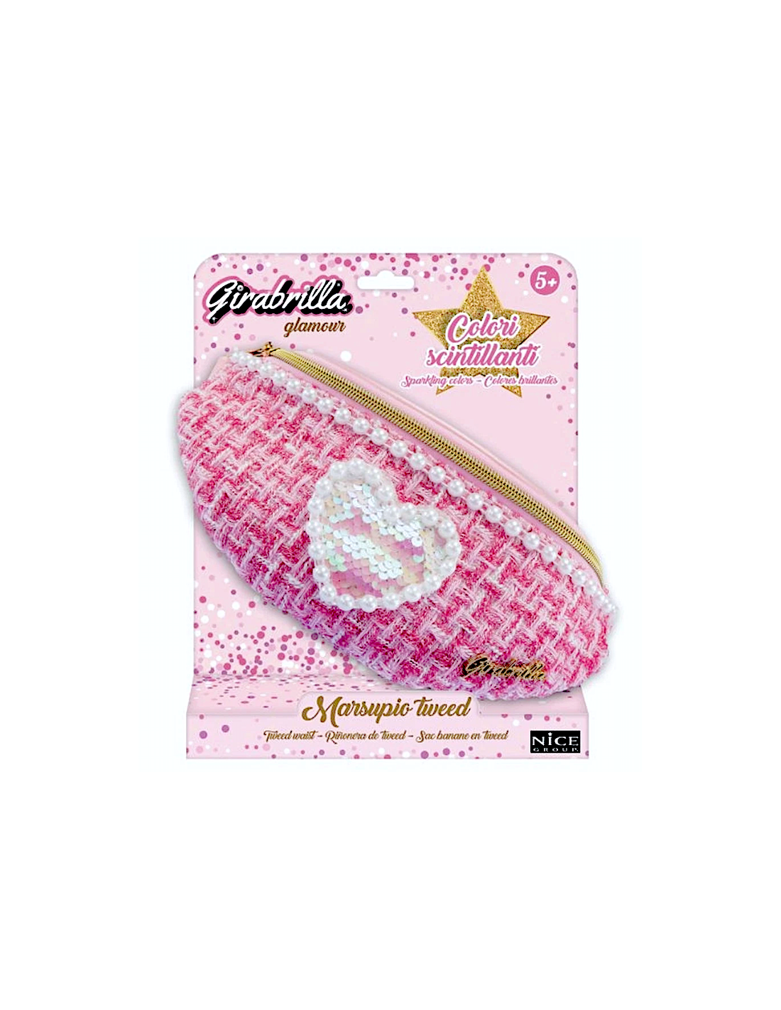 Girabrilla Marsupio Tweed con Cuore in Paillettes – Colori Assortiti | shopincasa.it