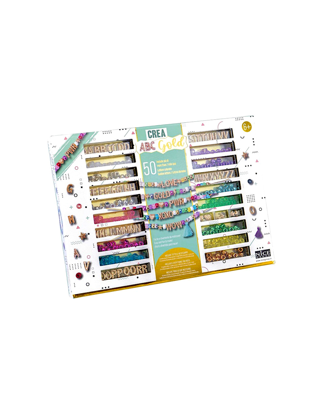 Nice Group – Perline ABC Precious Gold, Kit Creativo 300+ Pezzi | shopincasa.it