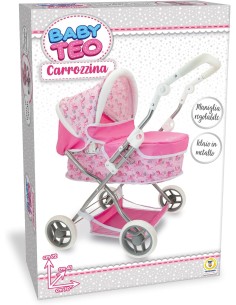 GIOCHI GIRL: vendita online BABY TEO, CARROZZINA ROSA PER BAMBOLE IN METALLO, MANIGLIA REGOLABILE, GIOCATTOLO in offerta