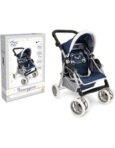 GIOCHI GIRL: vendita online PASSEGGINO BLU PER BAMBOLE CON ORSETTO, STRUTTURA IN METALLO 65X38X45CM E CAPPOTTA REGOLABILE in ...