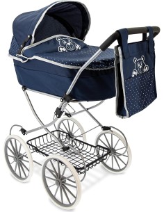 Carrozzina Porta Bambole Blue 90 cm con Struttura in Metallo e Borsetta | Shop in Casa 2