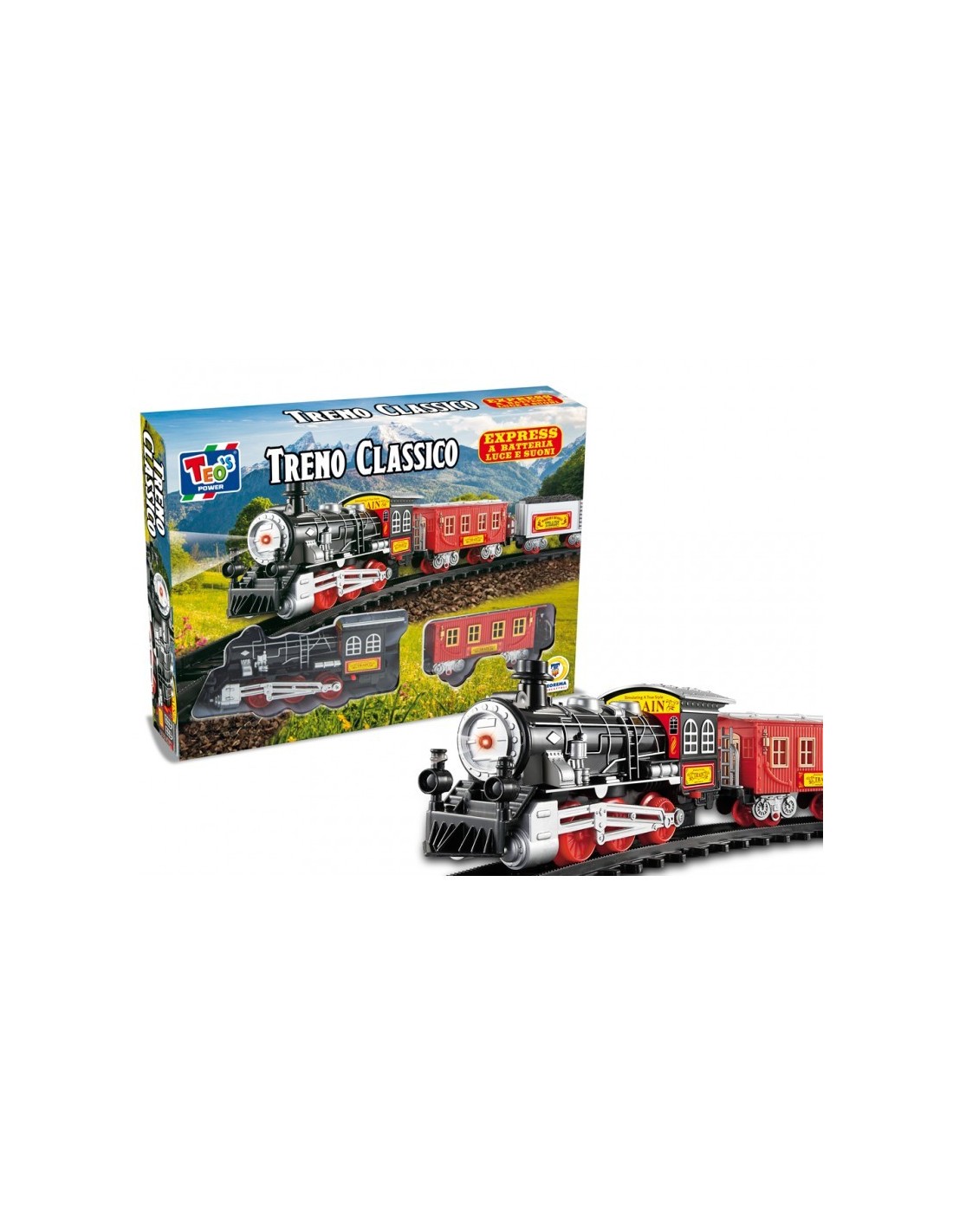 PRESCOLARI: vendita online TEO S PISTA TRENO CLASSICO 105CM LUCI E SUONI, GIOCATTOLO BAMBINI, TRENO ELETTRICO in offerta