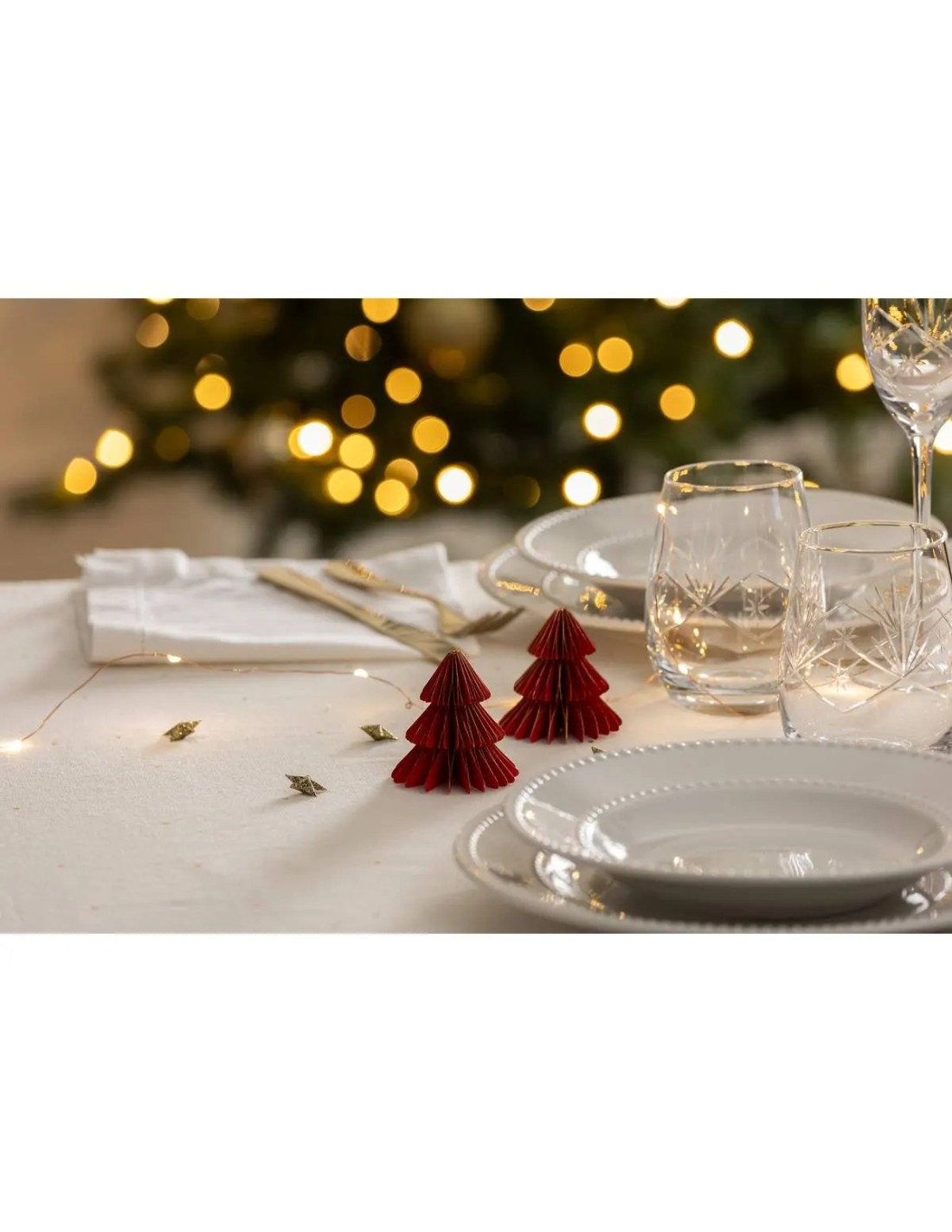 OGGETTISTICA NATALE: vendita online Decorazione set 2 alberelli di Natale rossi 6x6cm in carta - La magia di Natale a casa tu...