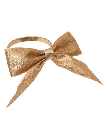 OGGETTISTICA NATALE: vendita online Decorazione set 2 fermatovaglioli di Natale fiocco dorato - La magia di Natale sulla tua ...