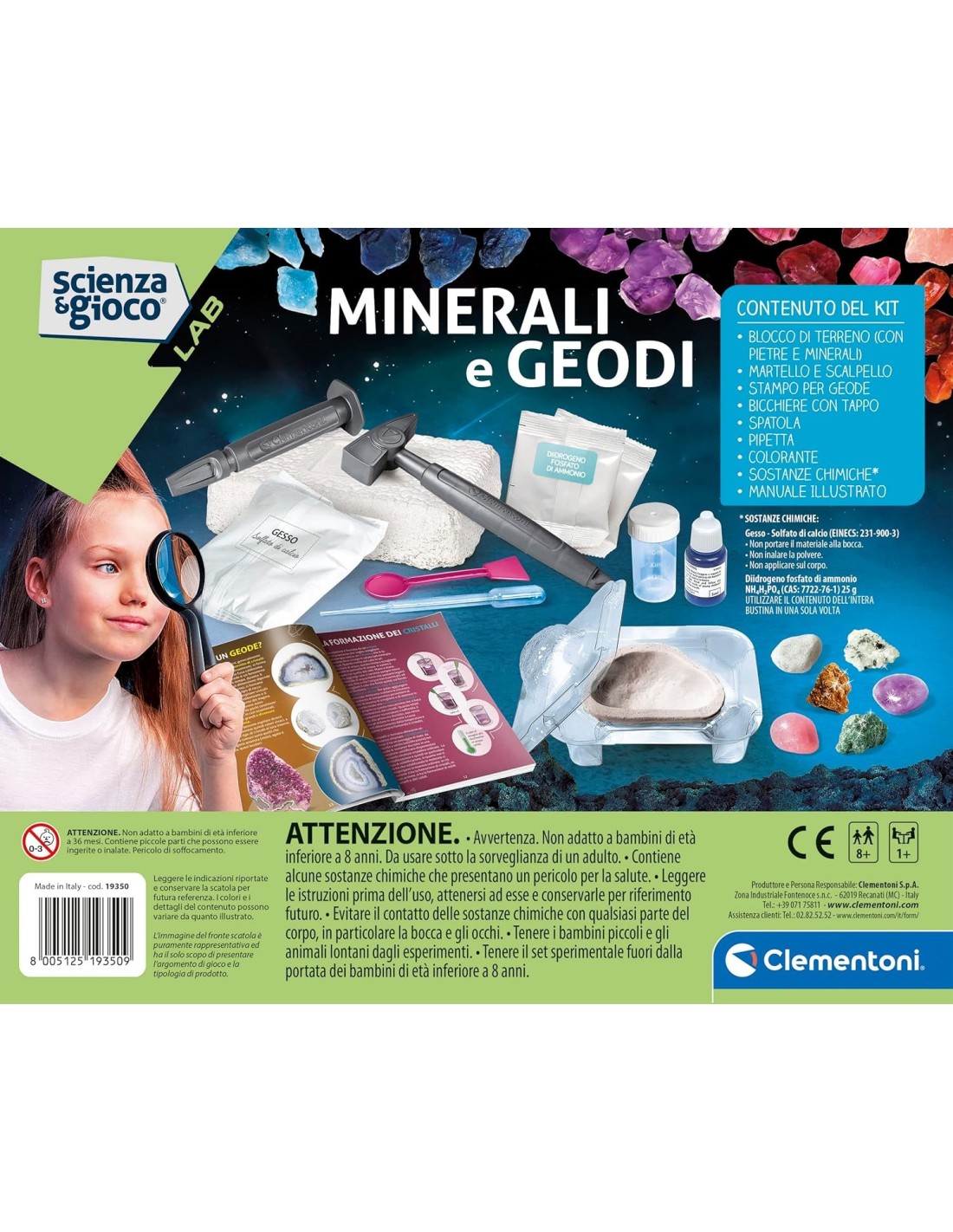 PRESCOLARI: vendita online CLEMENTONI SCIENZA E GIOCO LAB, MINERALI E GEODI, GIOCO SCIENTIFICO, 8+ ANNI, MADE IN ITALY in off...