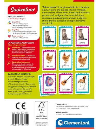 PRESCOLARI: vendita online CLEMENTONI SAPIENTINO PRIME PAROLE FLASHCARDS in offerta