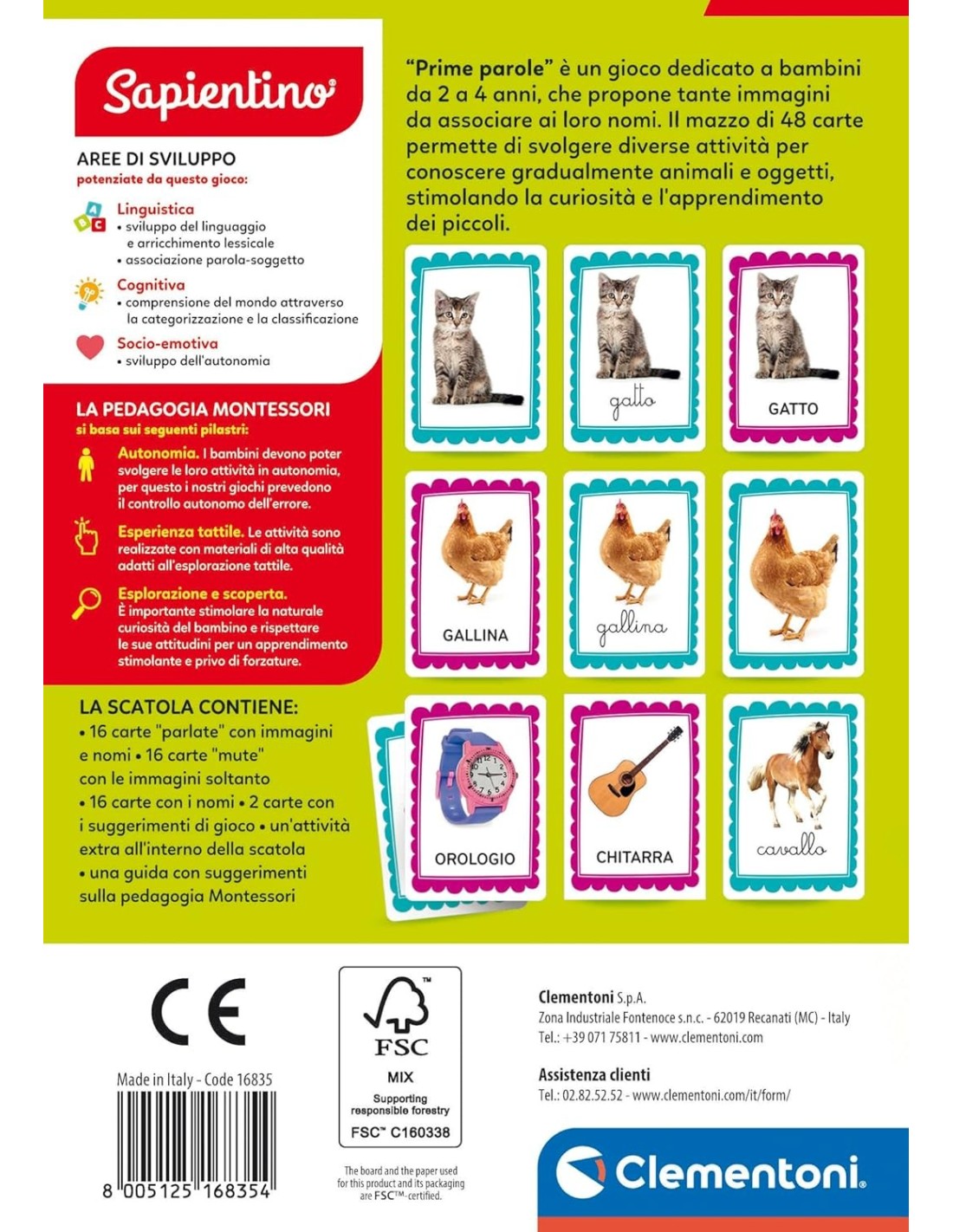 PRESCOLARI: vendita online CLEMENTONI SAPIENTINO PRIME PAROLE FLASHCARDS in offerta