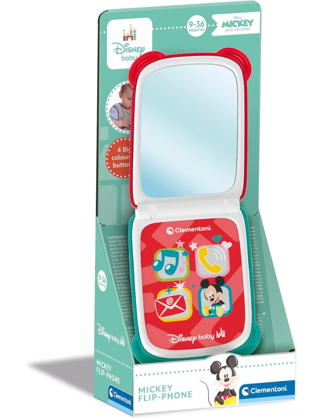 INFANZIA: vendita online CLEMENTONI, DISNEY BABY, MICKEY FLIP PHONE, TELEFONO BAMBINI, 9-36 MESI, LUCI E SUONI in offerta