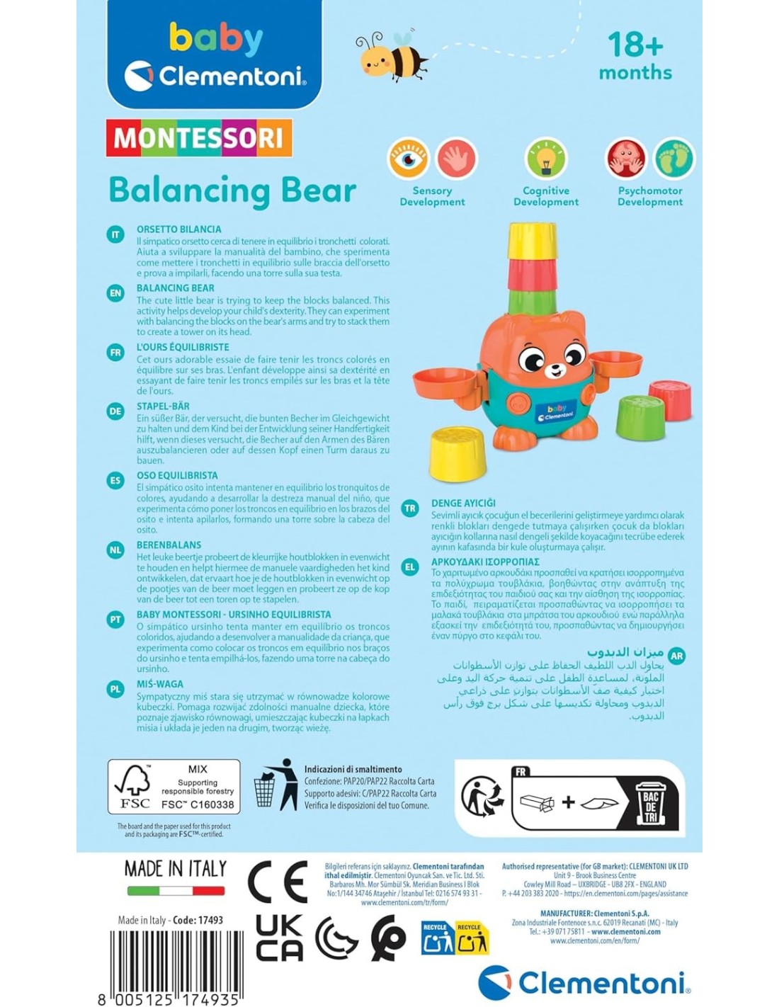 INFANZIA: vendita online CLEMENTONI, BABY MONTESSORI, BALANCING BEAR, GIOCO PRIMA INFANZIA, BILANCIA CON CUBETTI in offerta