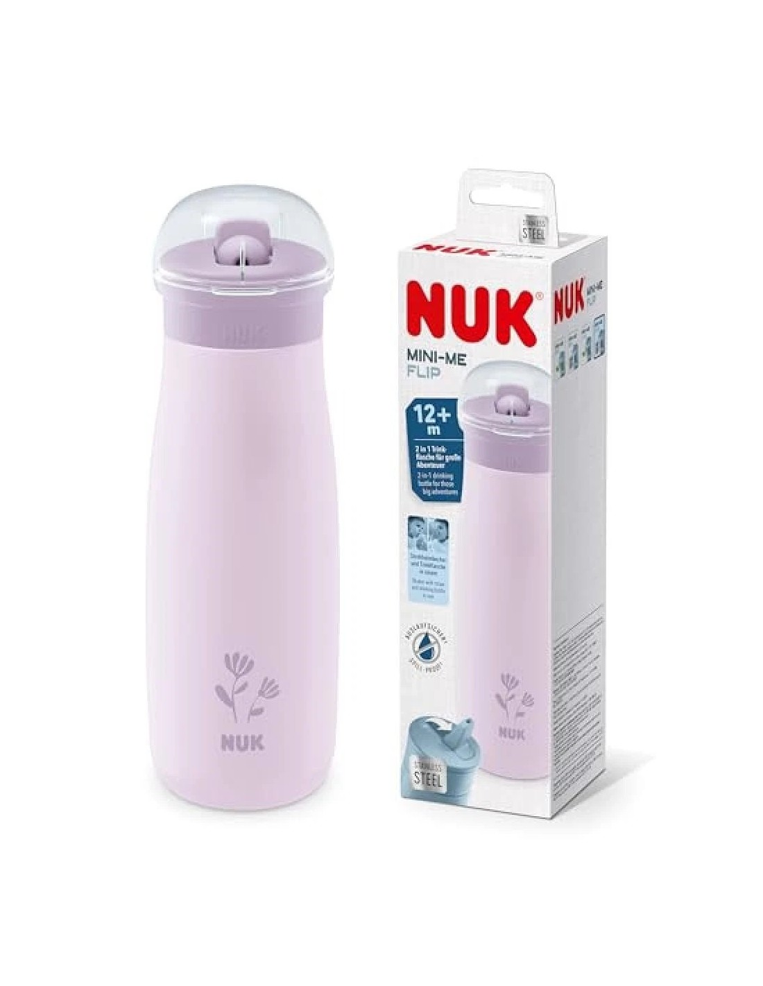 NUK Mini-Me Flip Tazza con Cannuccia 500 ml Lilac Flower – shopincasa.it