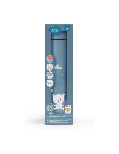 Nuvita Borraccia Termica in Acciaio con Termometro LED Powder Blue – shopincasa.it