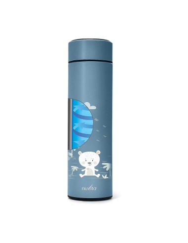 Nuvita Borraccia Termica in Acciaio con Termometro LED Powder Blue – shopincasa.it