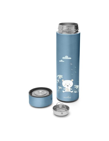 Nuvita Borraccia Termica in Acciaio con Termometro LED Powder Blue – shopincasa.it