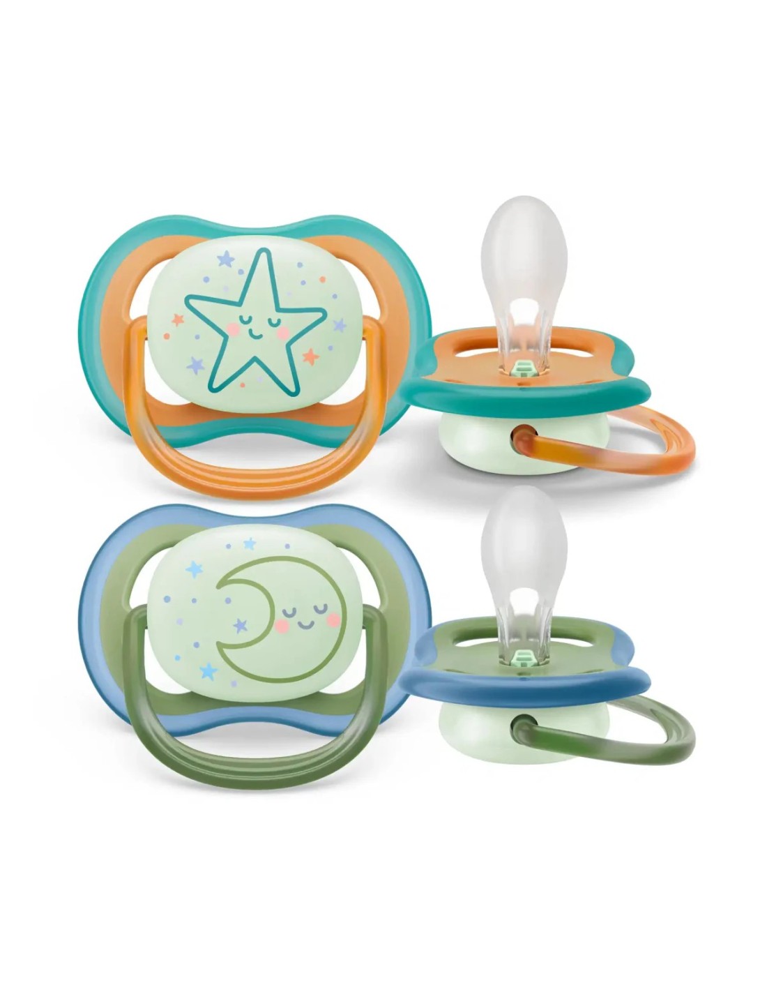 Philips Avent Ciuccio Ultra Air Night Star/Moon +18 mesi – 2 Pezzi | shopincasa.it