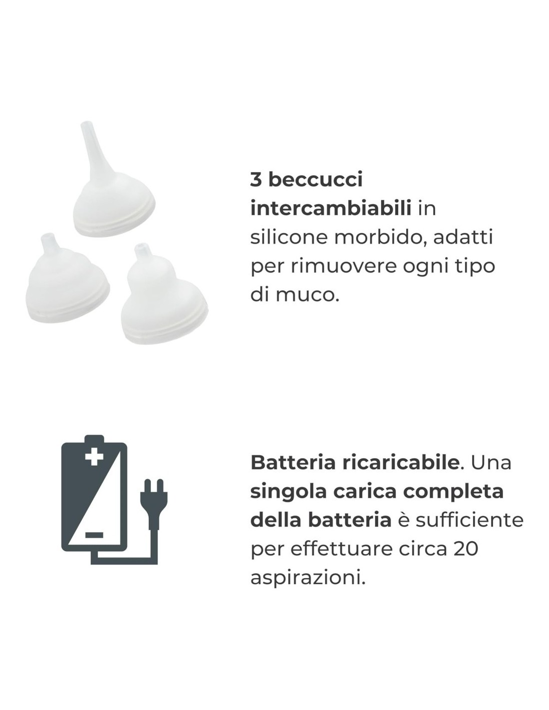 Nuvita 2150 Aspiratore Nasale Elettrico - 5 Intensità, Batteria Ric...