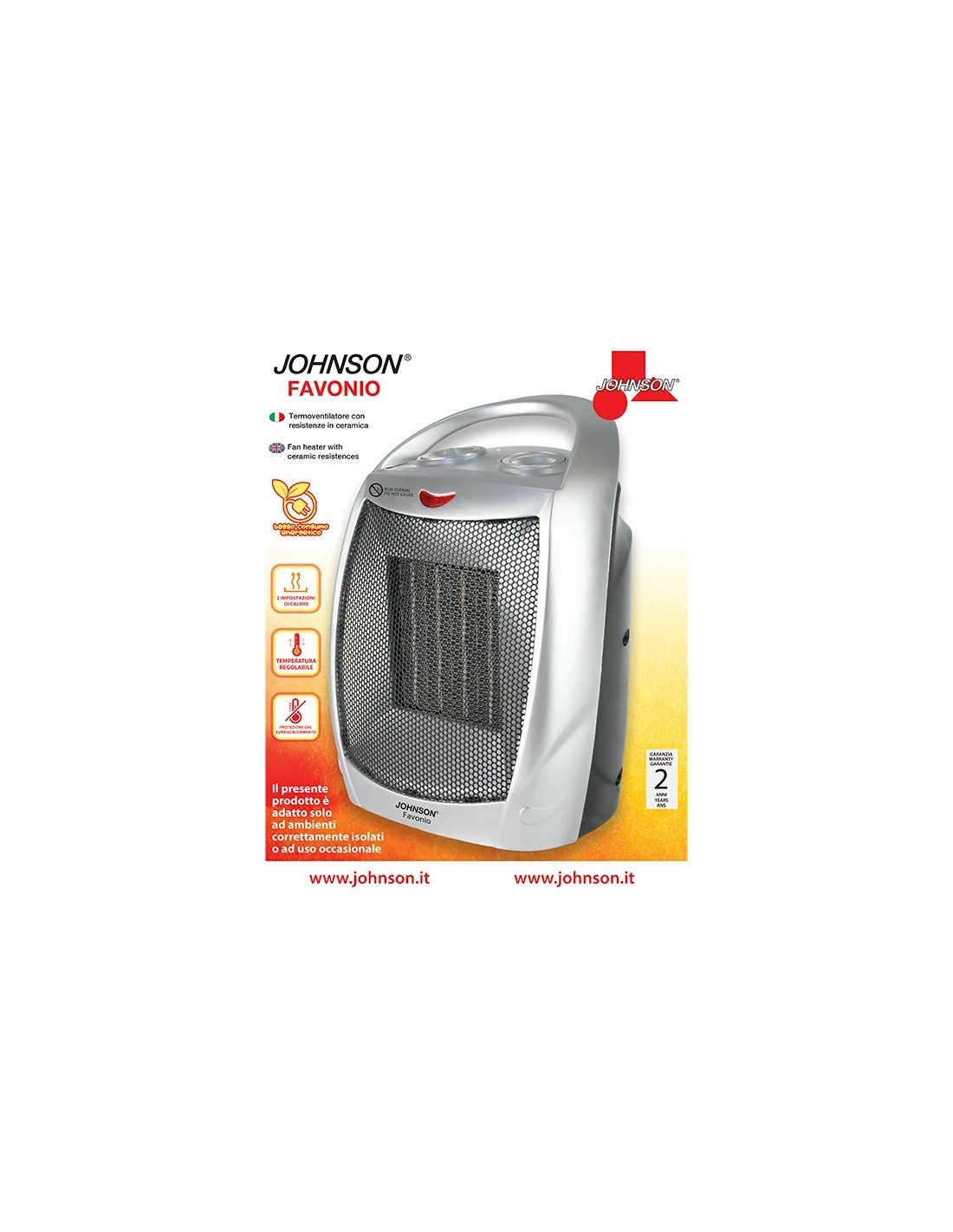 Johnson Favonio Termoventilatore Ceramico 750/1500W – shopincasa.it