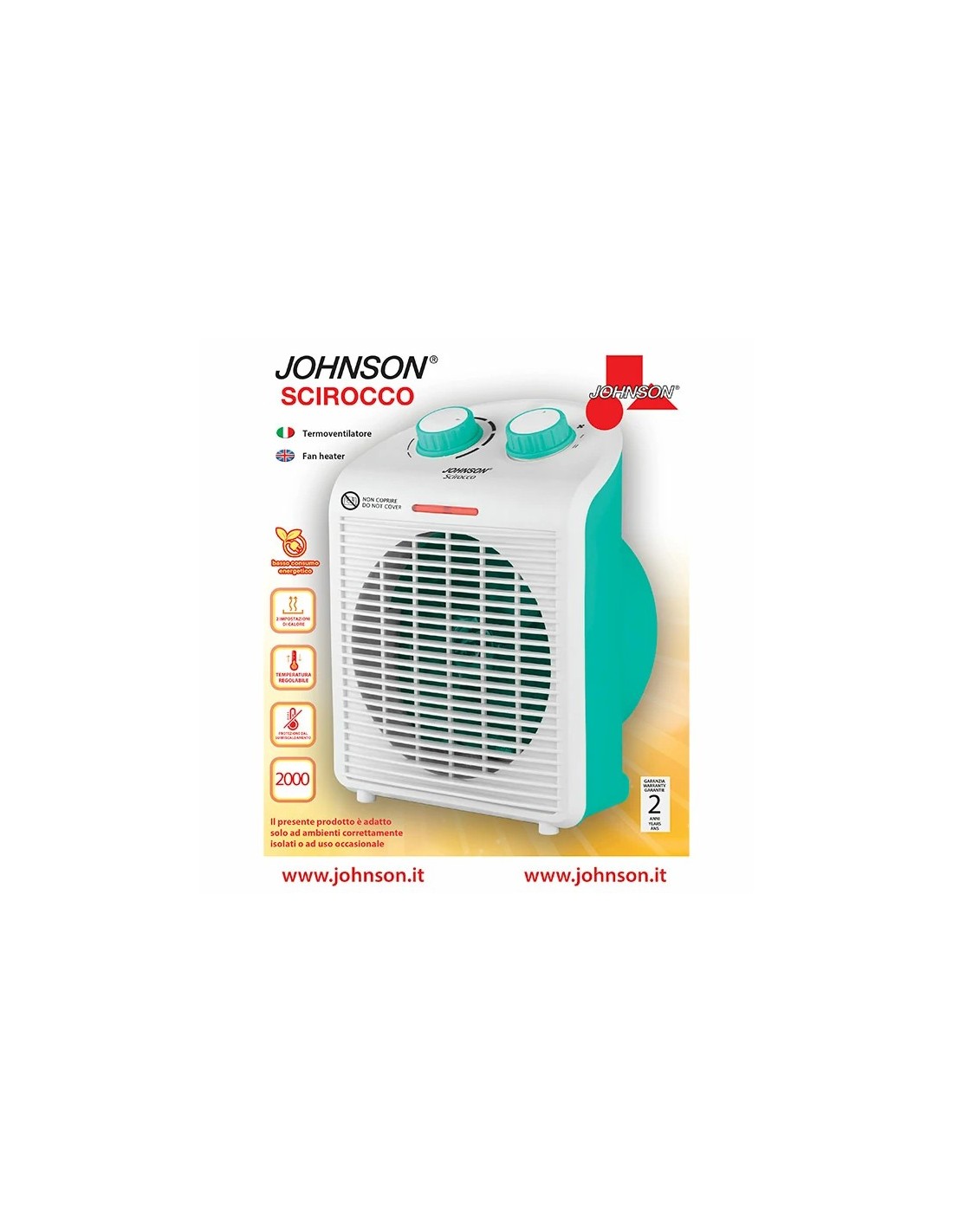 Johnson Scirocco Termoventilatore Portatile 2000 W – shopincasa.it