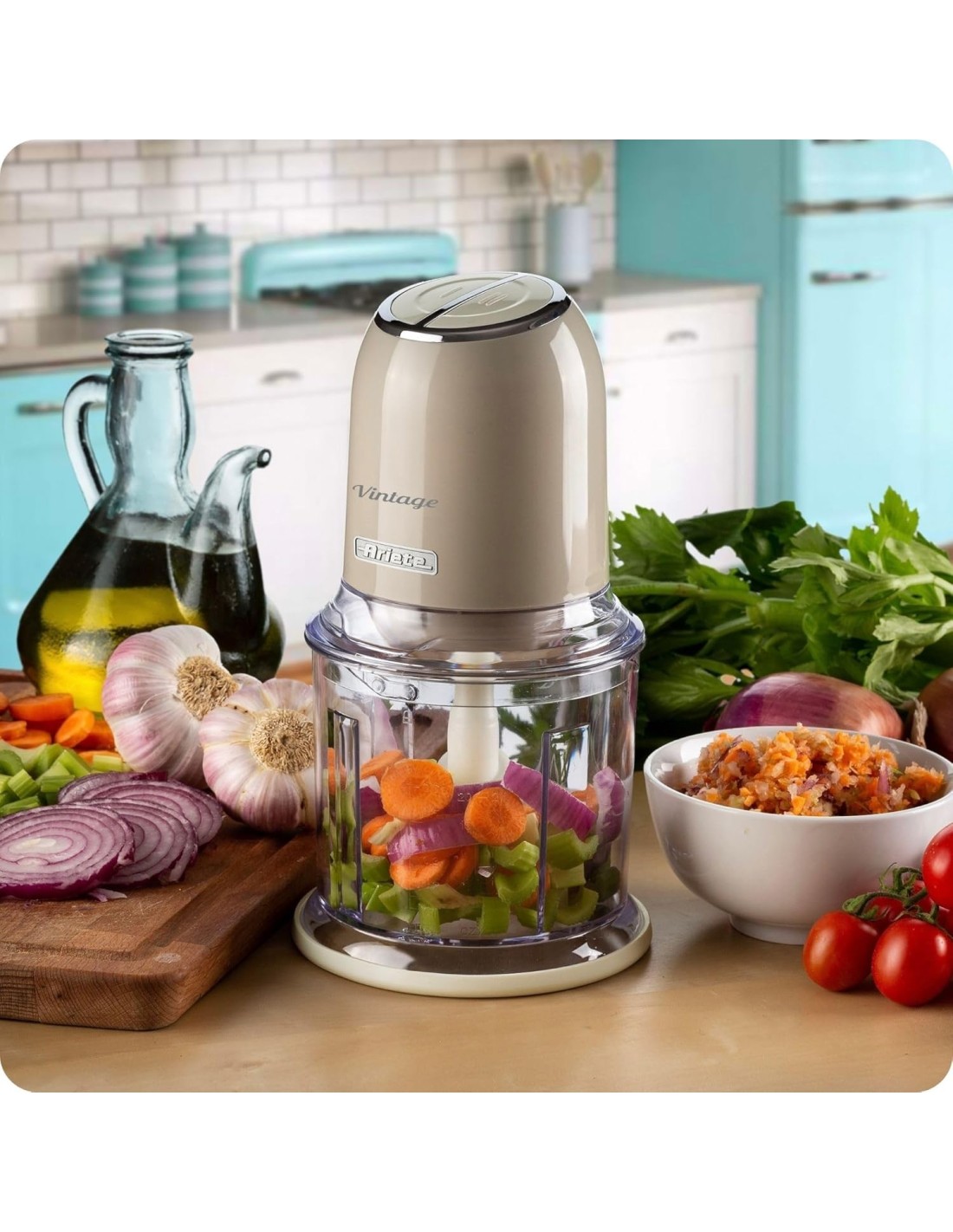 Tritatutto Ariete Vintage Beige – 400W, 2 velocità e lame inox | Shop in Casa
