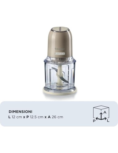Tritatutto Ariete Vintage Beige – 400W, 2 velocità e lame inox | Shop in Casa