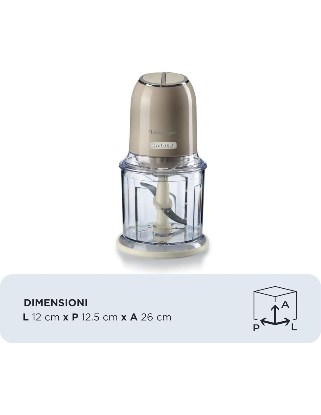 Tritatutto Ariete Vintage Beige – 400W, 2 velocità e lame inox | Shop in Casa