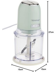 FRULLATORI E TRITATUTTO: vendita online Tritatutto Ariete Vintage Verde – 400W, 2 velocità, 4 lame inox, tazza 600ml, tritagh... 2