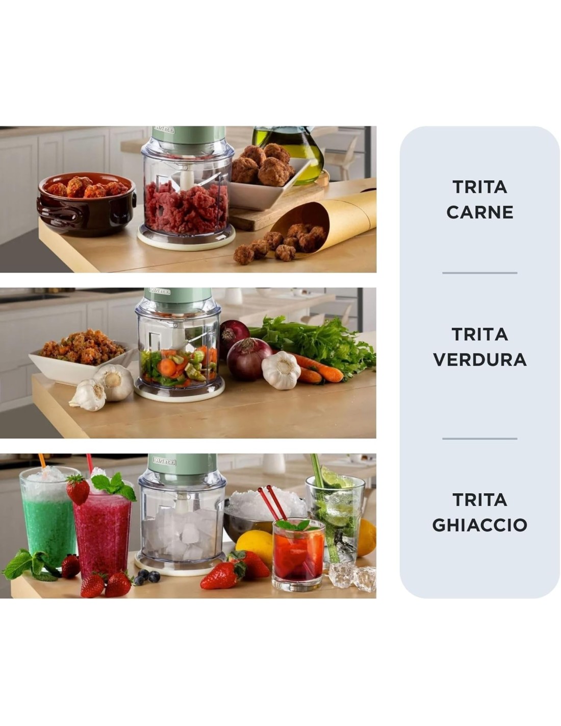 Tritatutto Ariete Vintage Verde – 400W, tazza 600ml, design retrò | Shop in Casa