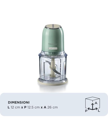 Tritatutto Ariete Vintage Verde – 400W, tazza 600ml, design retrò | Shop in Casa