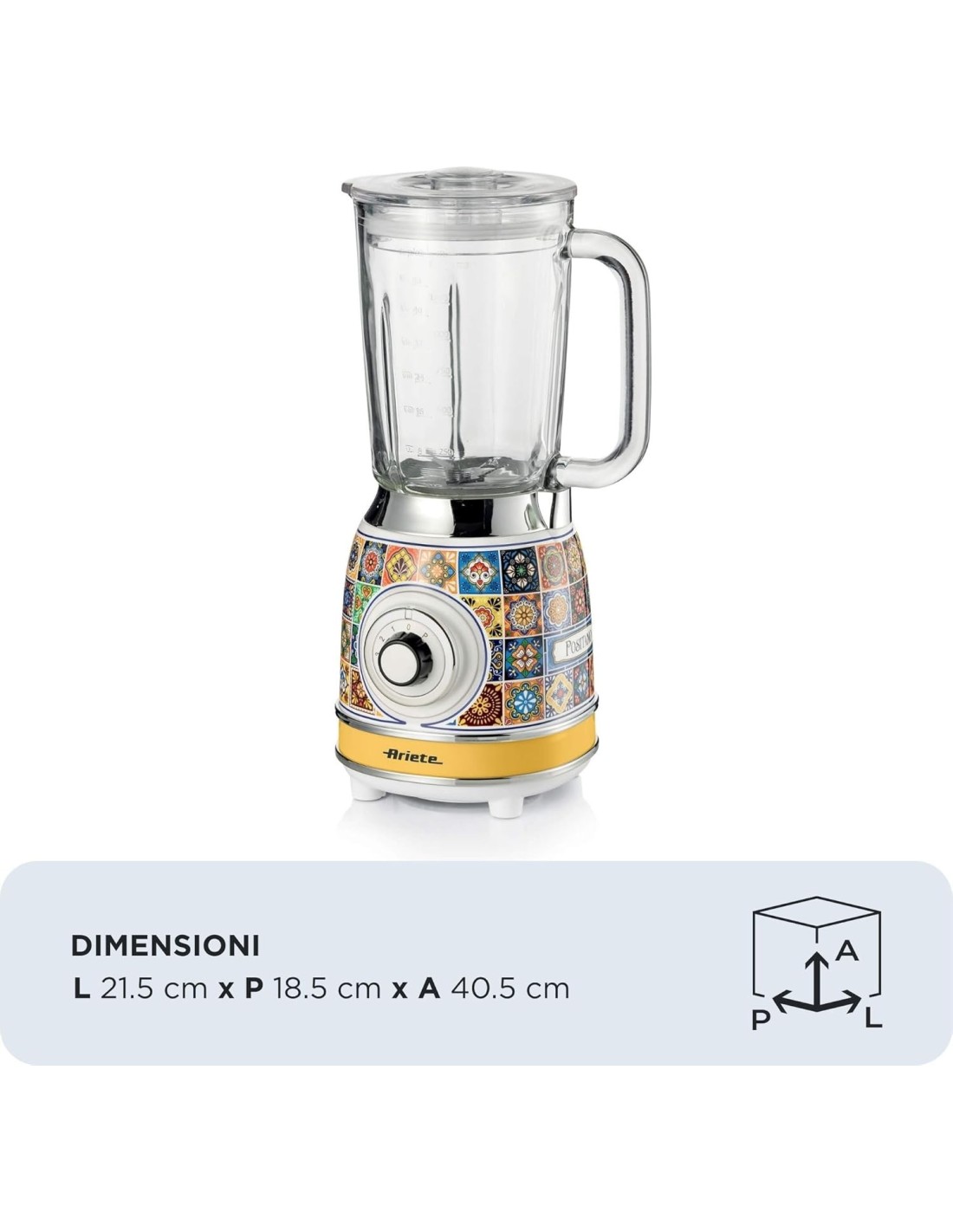 Frullatore Positano con Tazza in Vetro 1,5L e Lame Inox | Shop in Casa