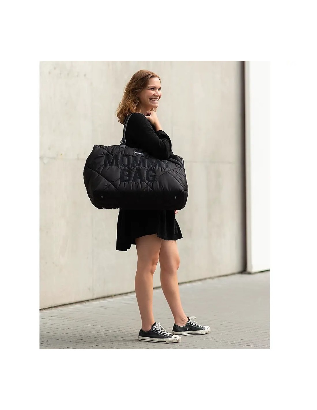 Childhome Mommy Bag Nera Trapuntata – Borsa Fasciatoio con Materassino | shopincasa.it