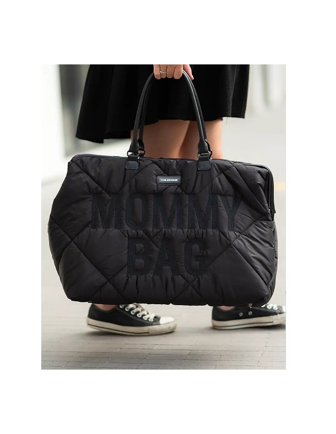 Childhome Mommy Bag Nera Trapuntata – Borsa Fasciatoio con Materassino | shopincasa.it