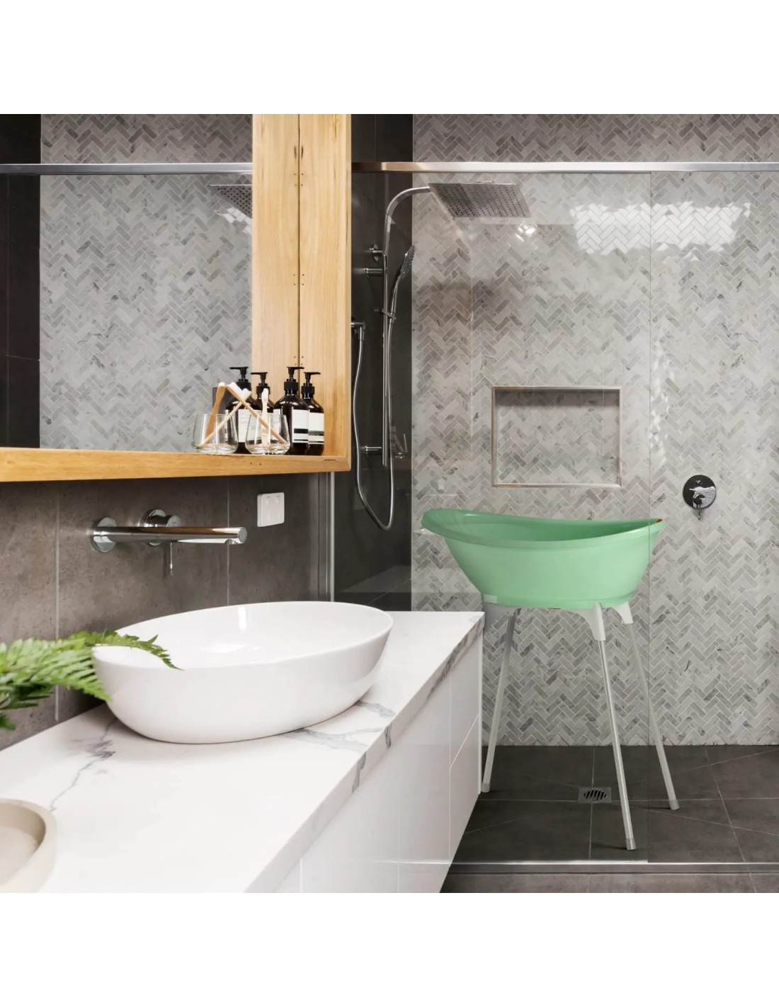 OKBaby Bella Vaschetta Bagnetto con Cavalletto Verde | shopincasa.it
