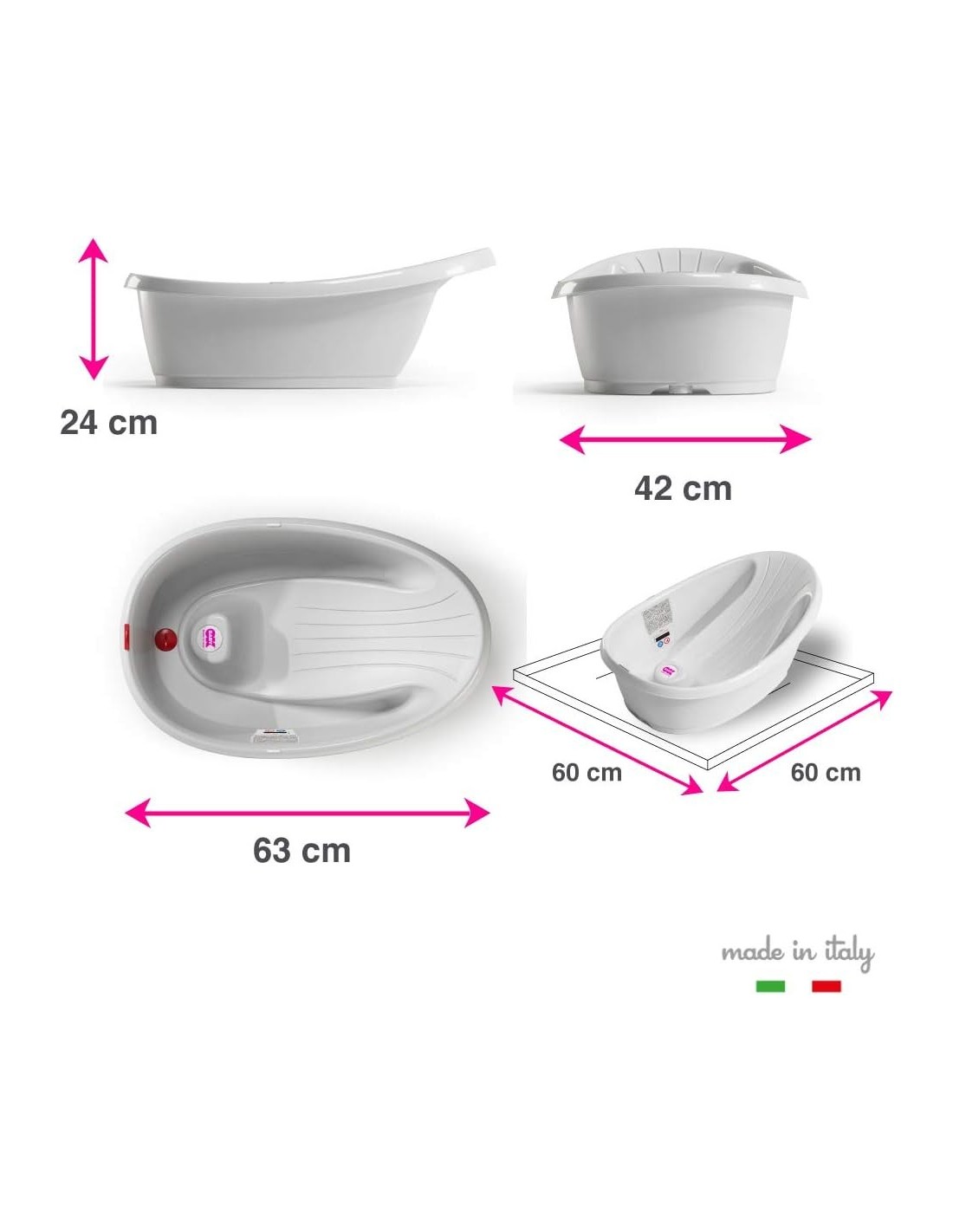 OKBABY Onda Baby Vaschetta Bagnetto Neonato Bianca | shopincasa.it