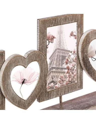 Portafoto Atmosphera Charme in Legno 5 Foto Cuori Vintage | shopincasa.it