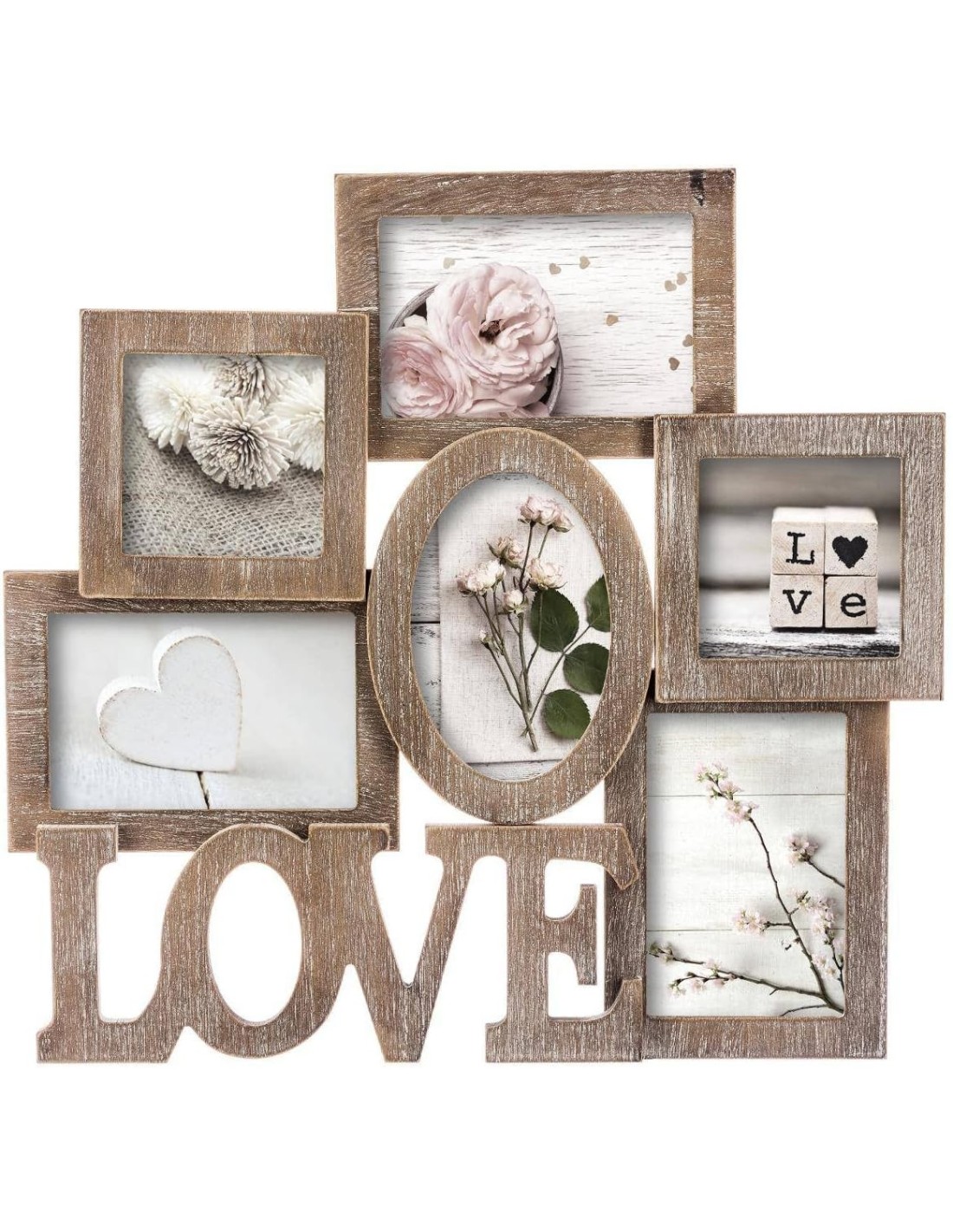 Portafoto Atmosphera Charme in Legno Naturale 6 Foto | Stile Vintage-shopincas.it