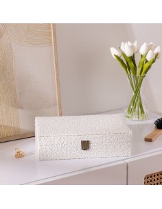 Scatola Portagioie Loe Bouclé Bianco 28x19x7 cm | Shopincasa.it 2