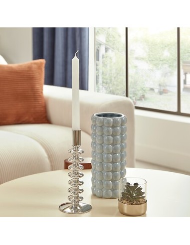 Portacandela Sky in Vetro Argento 21,5 cm | Shopincasa.it