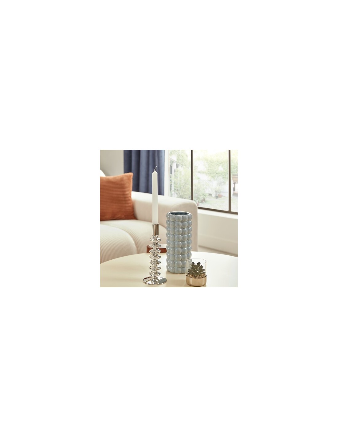 Portacandela Sky in Vetro Argento 21,5 cm | Shopincasa.it